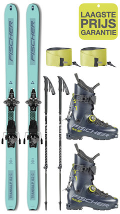 TRANSALP 82 CARBON + TOUR CLASSIC ST PIN BINDING  + VELLEN/ SKINS + TRAVERS PRO Boa  tour skischoenen + stokken